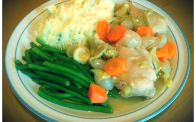 Riesling Braised Chicken with Artichoke Hearts