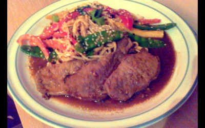 Chinese Marinated Pork with Peanut Noodles