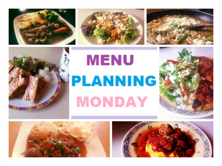 Menu Planning Monday 12th May 2014