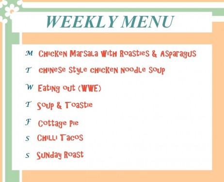 WEEKLY MENU 120514